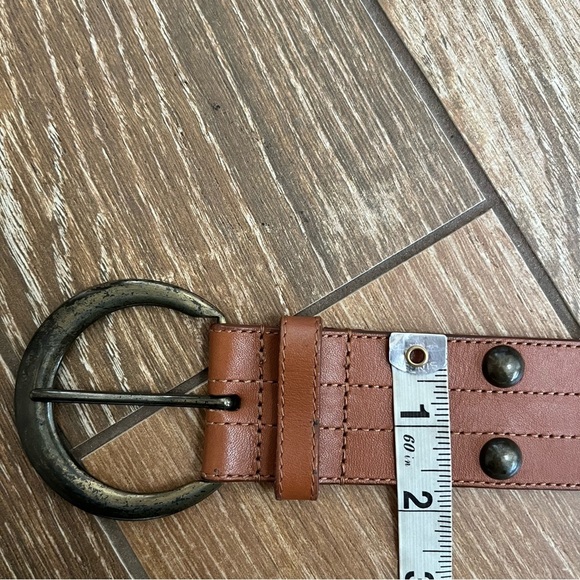 Vintage Harold’s Wide Brown Leather Studded Belt main image 4